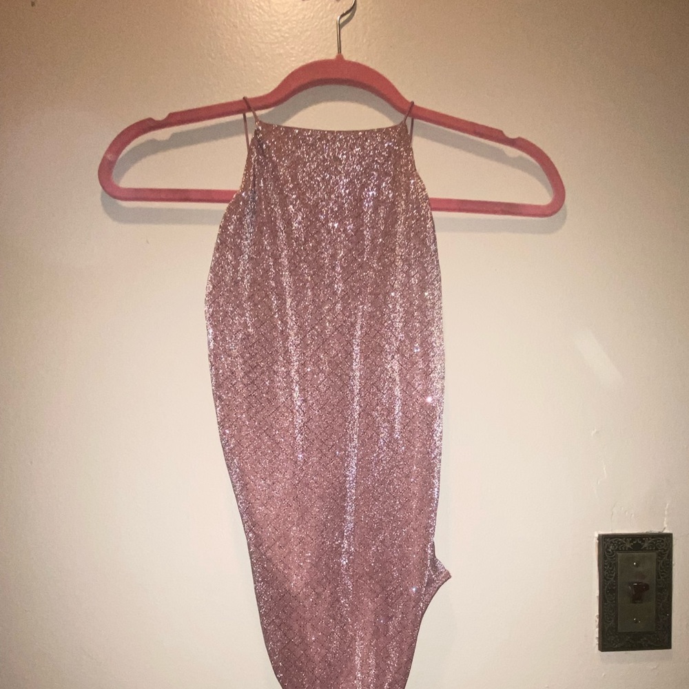 Blush pink shimmer body suit!!!